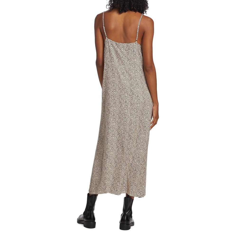Jenni Kayne Leopard Print Maxi Slip Dress Womens Size XL Quiet Luxury V-Neck - Picture 4 of 9
